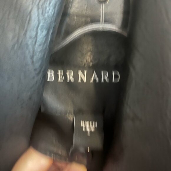 Bernardo burgundy wool coat with faux leather there removable collar ladies M - Picture 5 of 7